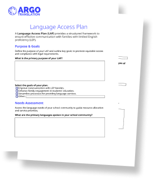 Language Access Plan Document Image