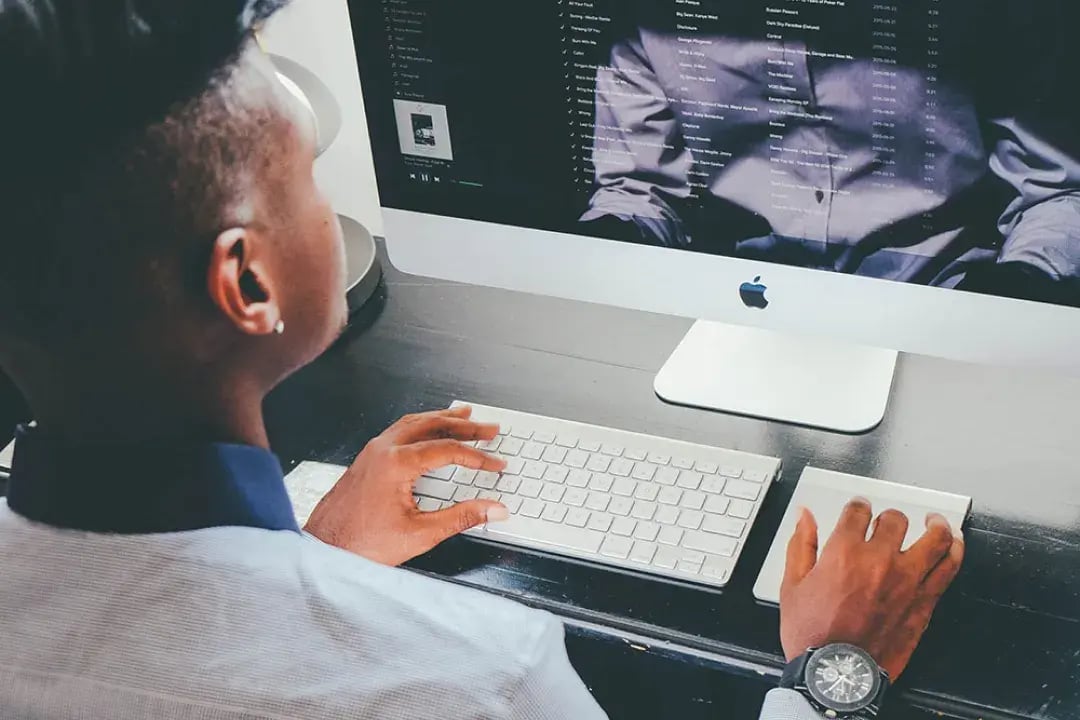 Man using computer