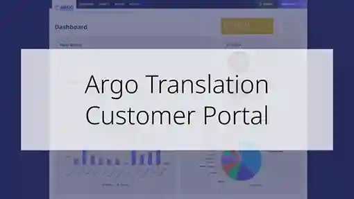 Argo Translation customer portal dashboard