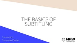 The Basics of Subtitling video thumbnail
