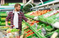 Man shopping in the produce section